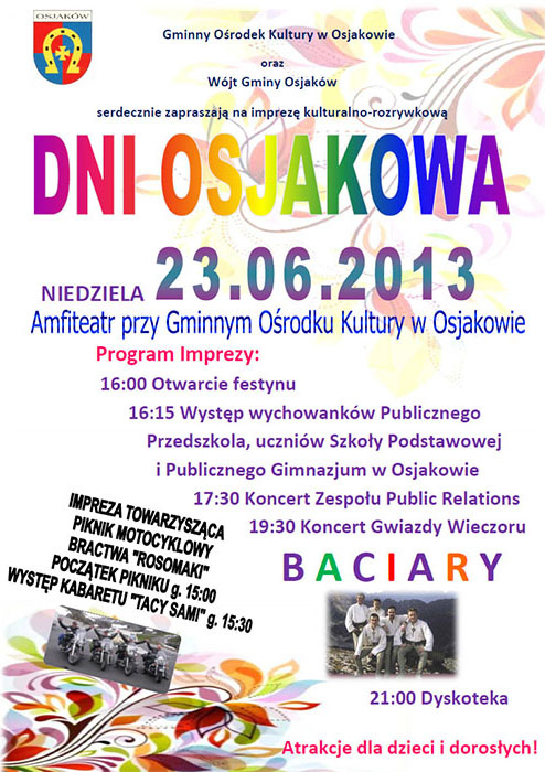 Dni Osjakowa 2013 - plakat